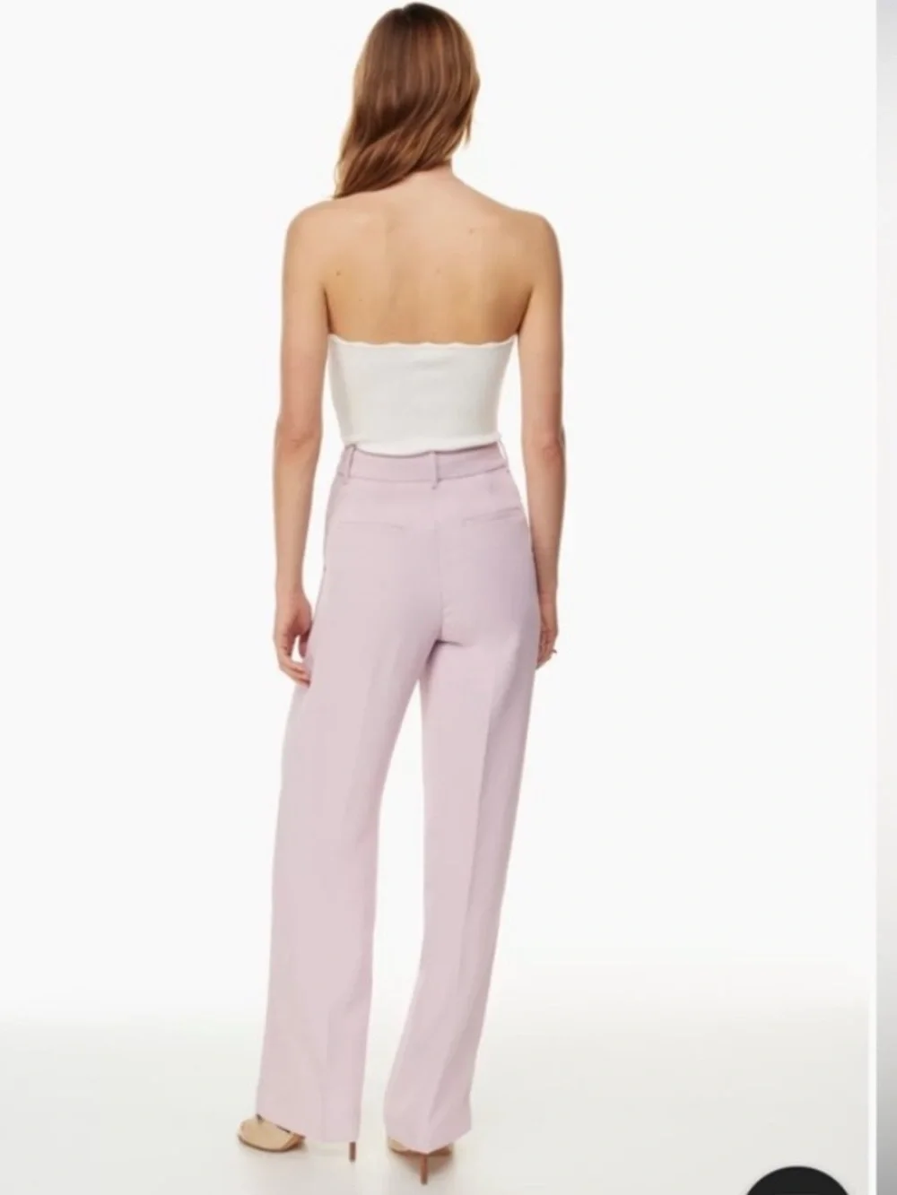 Wilfred Aritzia Effortless Pant Lyocell Linen Blend in Cloudy Lilac Sz 2